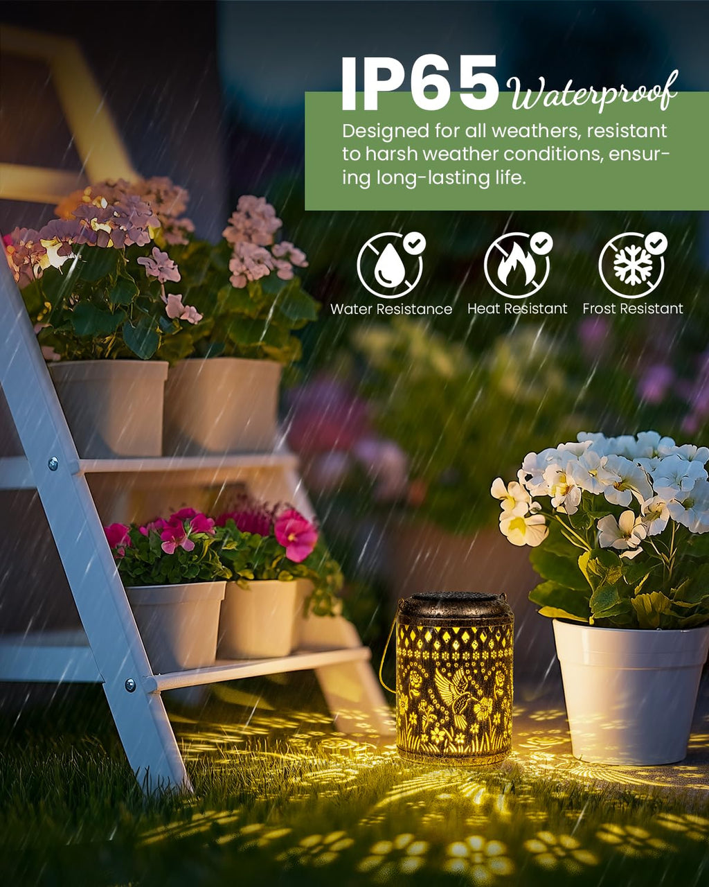 SUNCKET Solar Lanterns Outdoor Hanging Waterproof,Hummingbird Garden Decor Gifts for Women Mom, Solar Lights Metal Decoration Outside for Yard, Patio,Garden,Backyard,Porch