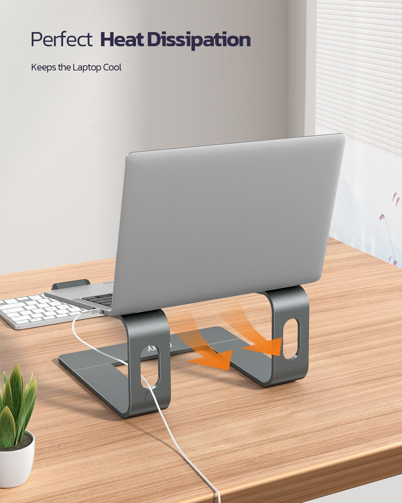 Nulaxy Laptop Stand, Ergonomic Aluminum Cooling Computer Stand, Detachable Laptop Riser, Support Protable Notebook Holder Stand Compatible with MacBook Air Pro, Dell XPS, Lenovo More 10-15.6" Laptops