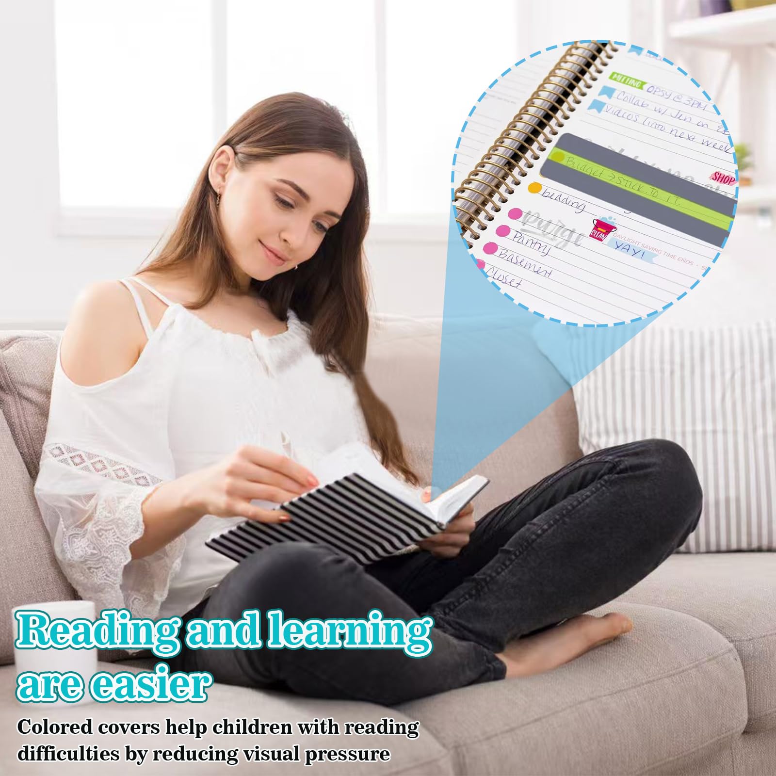 Dyslexia Reading Tools for Kids – 20PCS PET Colored Overlay Sheets in 3 Sizes (6 Large 210×297mm, 8 Medium 70×190mm, 6 Small 32×190mm) – Transparent Filters in 6 Bright Colors for Visual Str