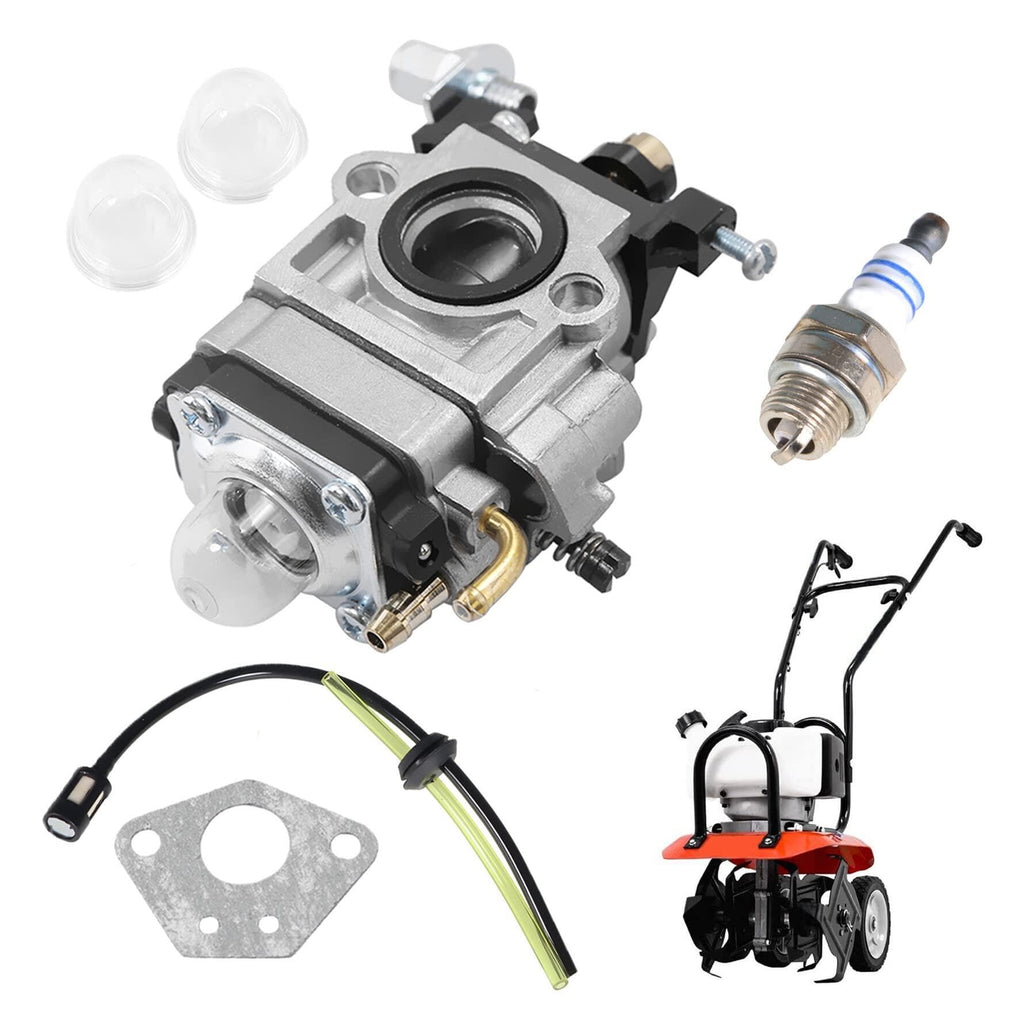 munirater Carburetor Replacement for Earthquake 43cc Engine E43 E43CE E43WC Auger MD43 WE43 WE43E WE43CE Edger Powermate PEA438 PCV43 Tiller Cultivator with Fuel Line