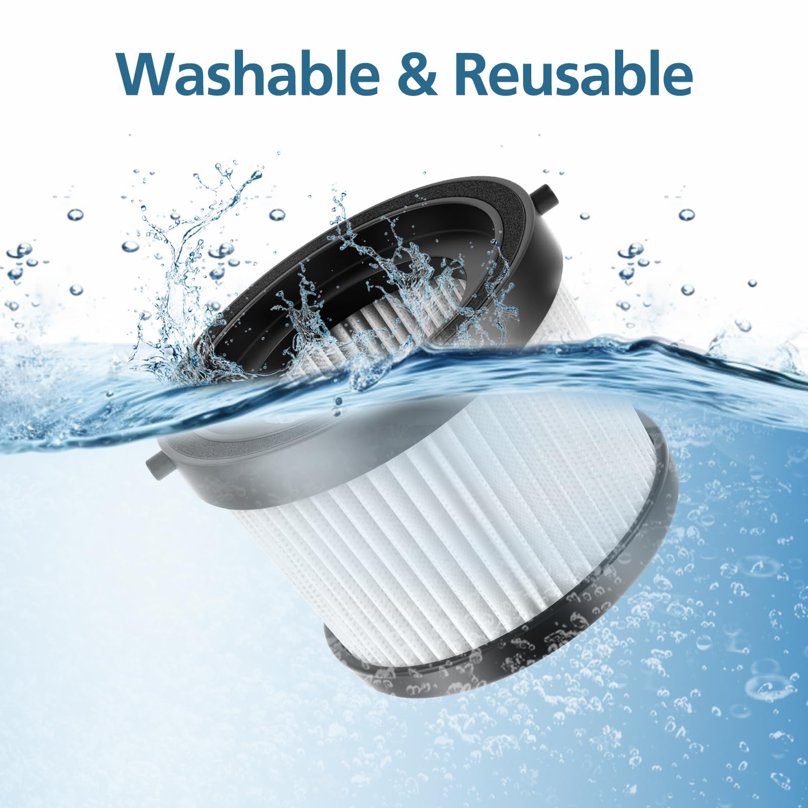 DCV501HB Filter Compatible with DEWALT 20V Vacuum Cordless Handheld Vacuum DCV501HB, with 8 Foam Sleeve Filters & 1 Brush, Part # DCV5011H, 4 Packs