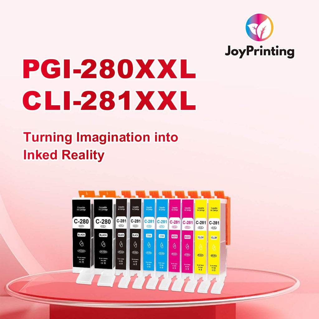 JoyPrinting PGI-280XXL CLI-281XXL Ink Cartridges Compatible with Canon TR8620a Ink 280 XXL 281 XXL Work for TS9521C TR8620 TR8622a TS6120 TR7520 TR8520 TR8500 TR8600 TS6220 TS9120
