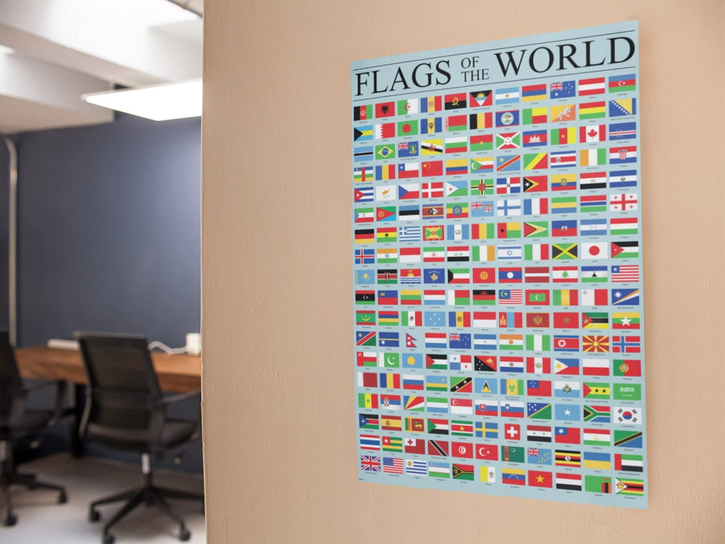 Flags of The World Classroom Reference Chart National Countries Symbol Poster 12x18 Inch