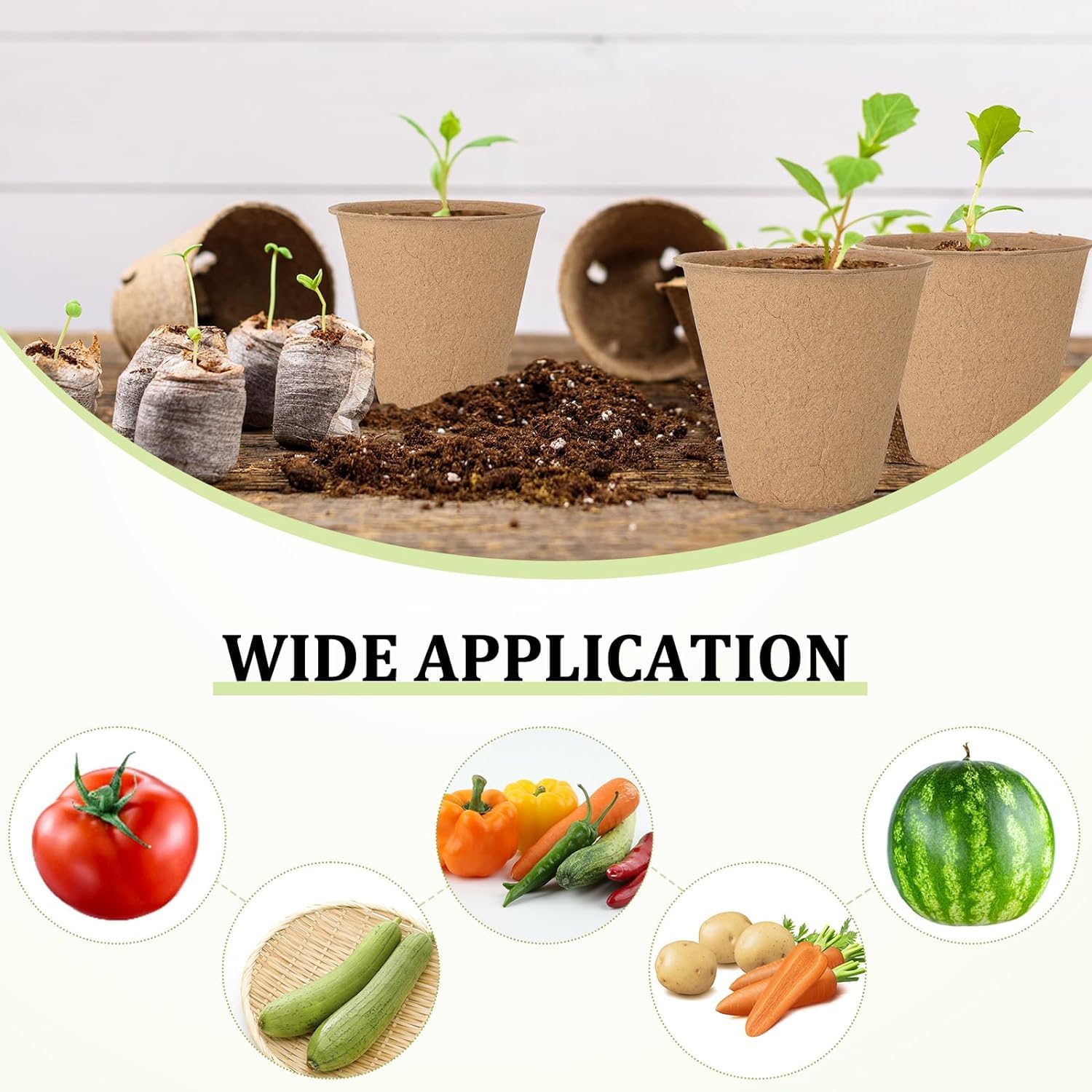 100-Pack 3 Inch Peat Pots for Seedling with Plant Labels, Biodegradable Plant Cups, Seed Starter Pots with Mini Seedling Tools for Garden Germination Nursery Pot