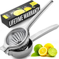Zulay Large Lemon Squeezer Stainless Steel - Easy Squeeze Manual Heavy Duty Lemon Juicer Hand Press - Ergonomic Citrus Squeezer & Fruit Juicer for Small Oranges, Lemons, & Limes - Stainless Steel