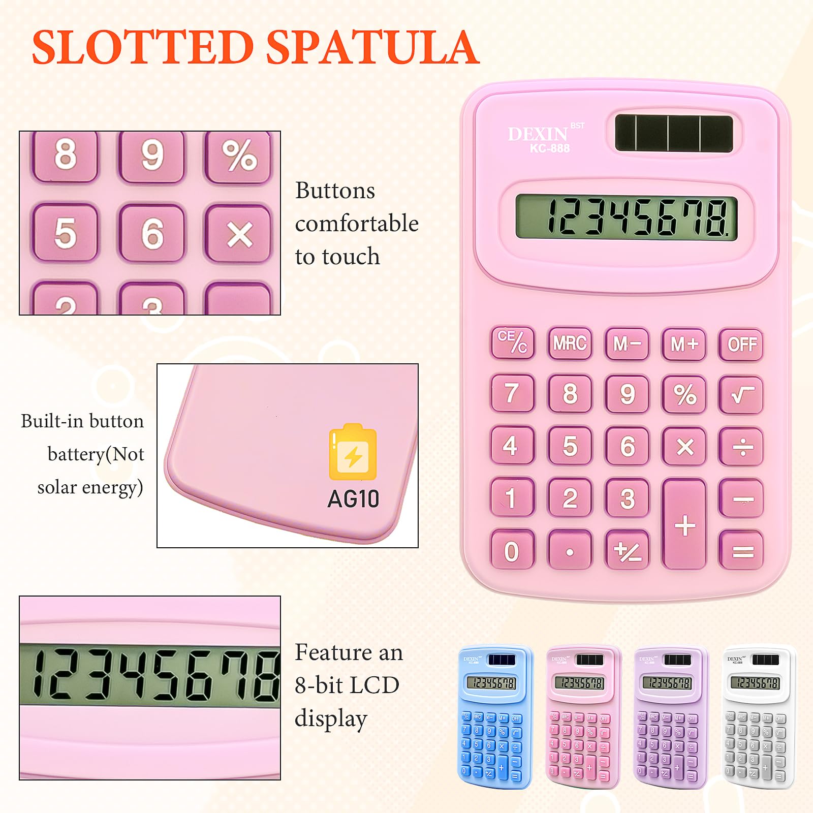 24 Pcs Pocket Calculator Bulk Small Basic Calculator 4 Function Calculators Battery Powered Calculator 8 Digit Display Calculator Pocket Size for Students School Home Office