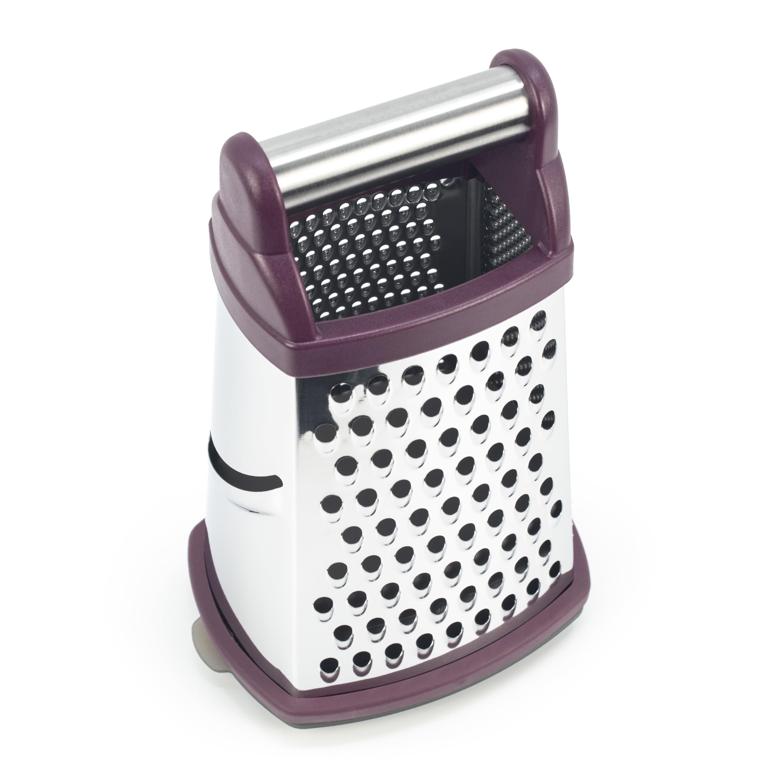 KitchenAid - Gourmet Grater, 4-Sided Stainless Steel Box Grater with Detachable Storage Container, Easy to Grate, Slice, & Shred (Beetroot)