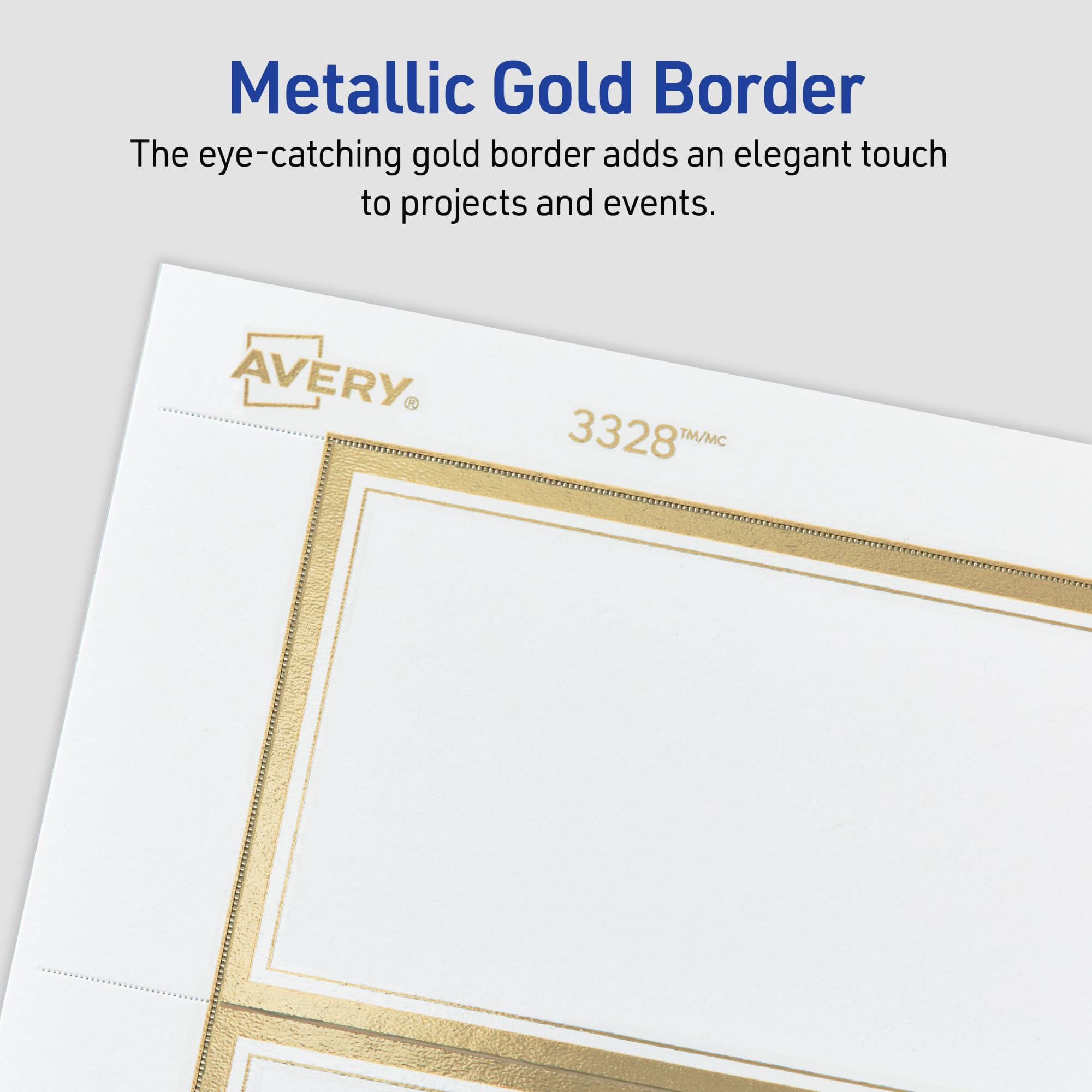Tent Card W/Metallic Gold Border/Inkjet,20-sht,80/PK
