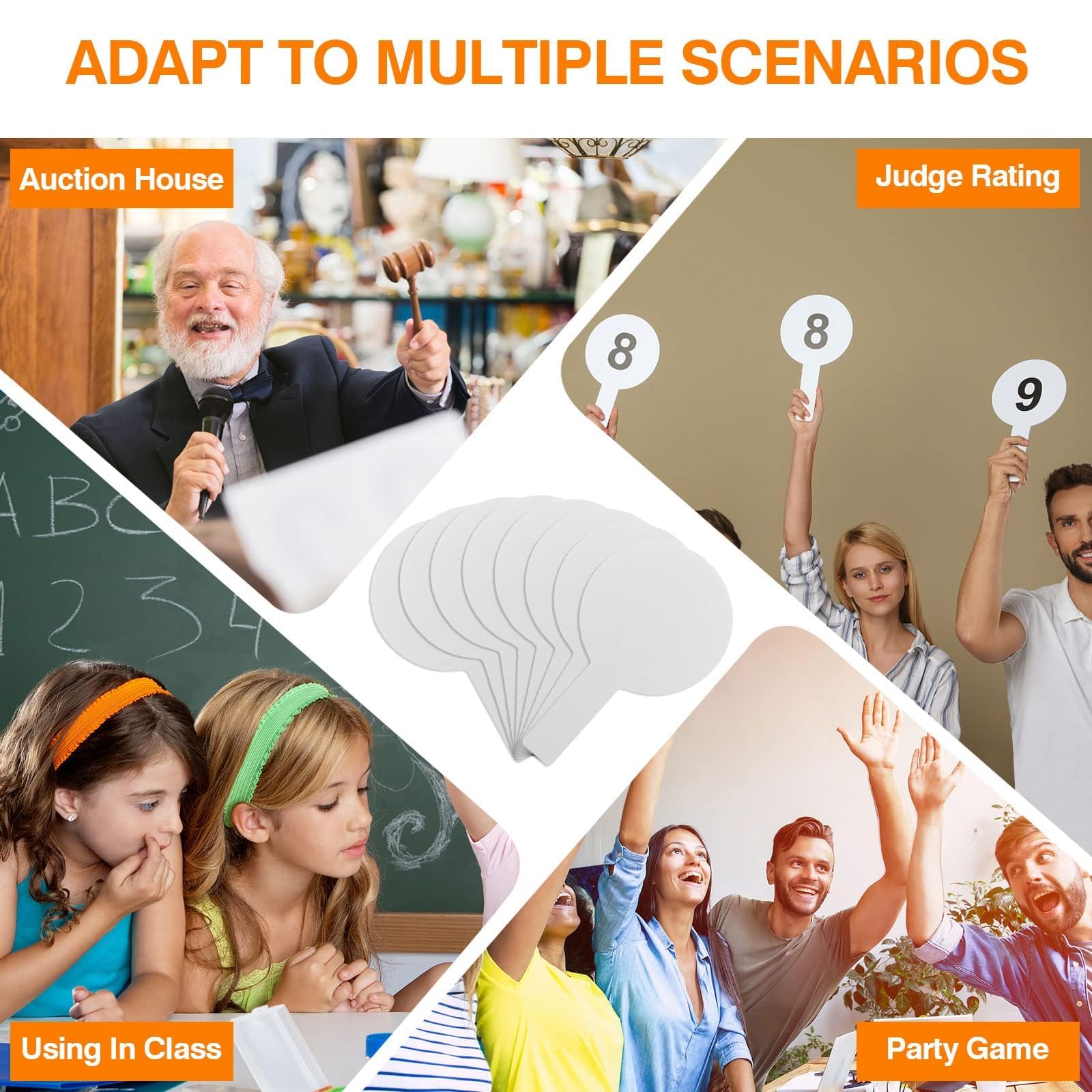 20 Pcs Dry Erase Answer Paddles, Handheld Double Sided Paddles Mini White Boards Small White Board Dry Erase Signs Auction Paddles for Classroom Teaching Office Meeting Voting Bridal Shower Games