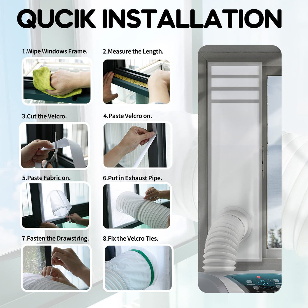 LOVIGA Portable Air Conditioner Window Kit, Window Vent Kit Seal Kit for Portable Air Conditioner Dryer, 25x102~162cm Length Adjustable 2022 Upgraded 100% Sealing Waterproof Easy to Install
