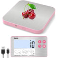 Rechargeable Separate Digital Food Scale, [33lb/15kg] Diyife Magnetic Weighing Kitchen Scale with Detachable Display, Stainless Steel Platform, Tare Function, Suit for Baking, Coffee, Cooking(Pink)