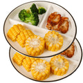 Divided Plates for Adults (2 Packs),Ceramic Portion Control Plate Sectioned with Dividers,Round 9 Inch 3 Compartment Food Separator Dinner Plates BPA Free Reusable Dishwasher Microwave Safe