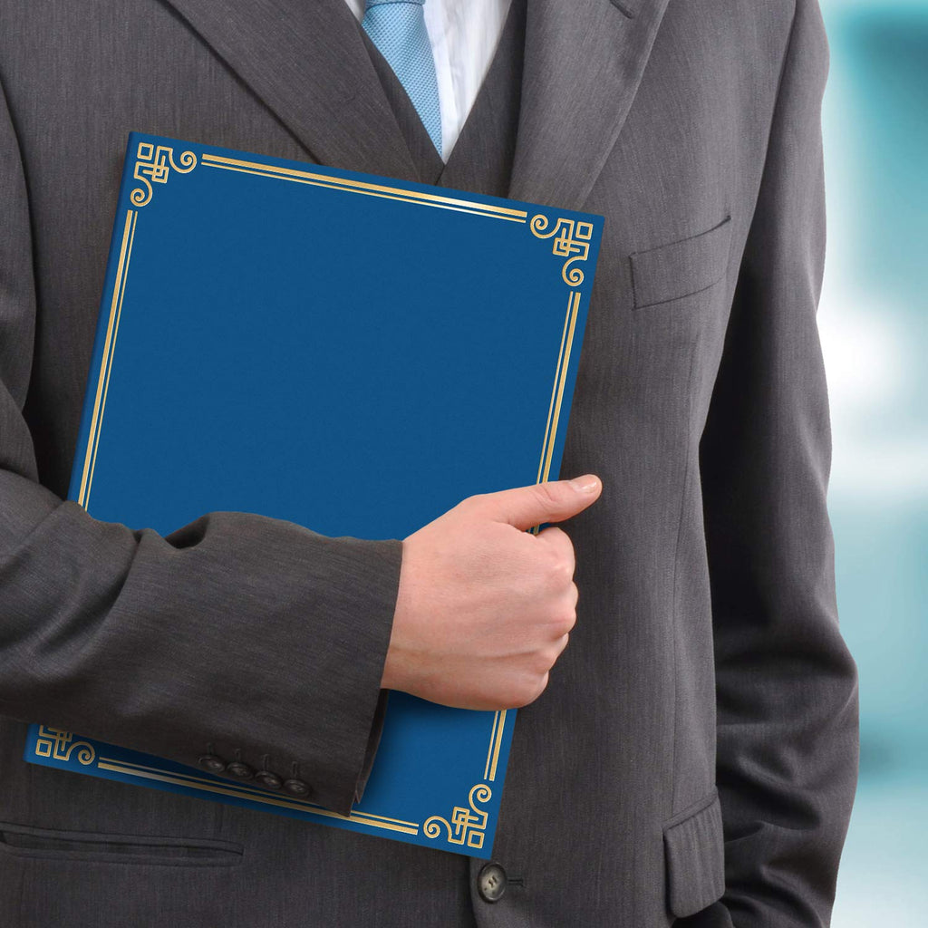 S&O Certificate Holders for Award Certificates. 25x Set Professional Certificate Sleeves for 8.5x11 Document. Citizenship and Marriage Recognition Folders, Gold Border Graduation Diploma Holder