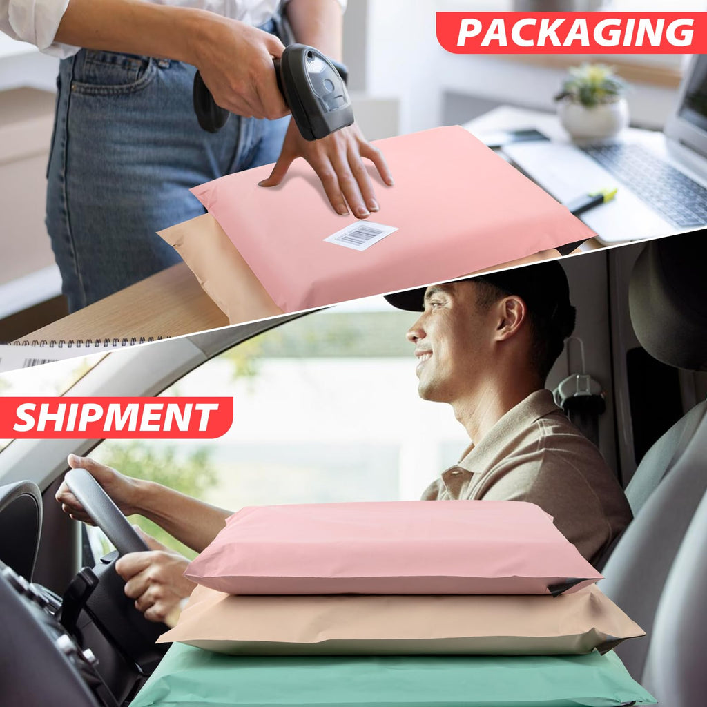 Oududianzi 30PCS Large Poly Mailers, 3 Sizes Shipping Bags, Fashion Shipping Envelopes, Plastic Packaging Bags, Self-Seal Polymailers, Mailing Poly Bags for Small Business, Clothing(Pink&Yellow&Green)