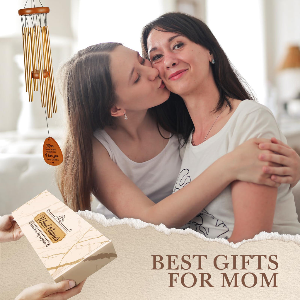 Gifts for Mom Wind Chimes, Moms Birthday Gifts, Happy Birthday Mom, Unique Mothers Gift Outdoor Decor, Idea Moms Gift for Mothers Day, Thanksgiving, Christmas, 25.5"