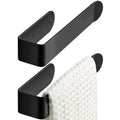 8 Inch 2 Pack Hand Towel Holder, Self Adhesive Towel Bar for Bathroom, Rustproof Aluminum U-Shape Towel Rack Stick on Wall, Black