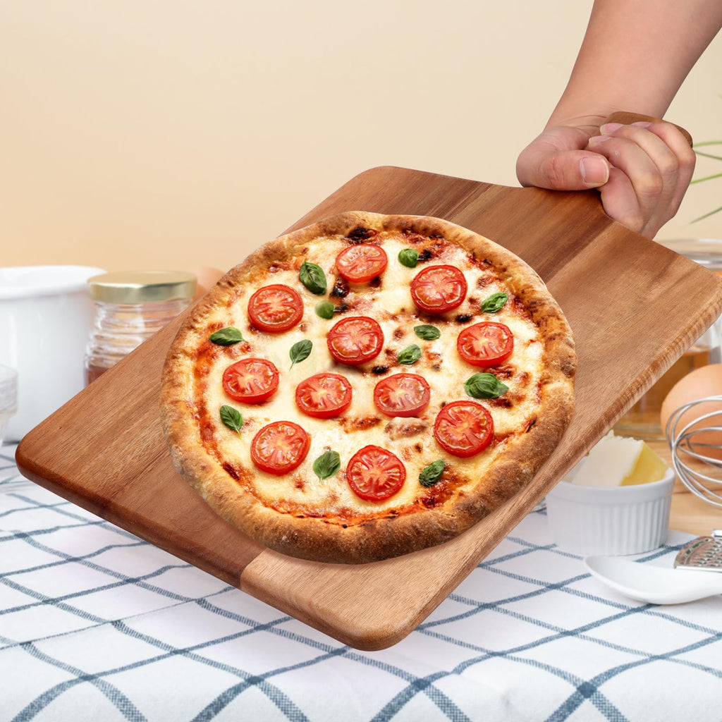 Gtencemen Acacia Wood Cutting Board with Handle Best Cheese for Charcuterie Board Kitchen Wooden Chopping Block for Meat Vegetable Bread Fruit Serving Board Wood Butcher Block Carving Board, 17" X 10"