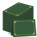 HAUTOCO 50 Pack Certificate Holders, Green Diploma Folders Certificate Covers with Gold Foil Border for Letter Size 8.5x11 Cardstock, Award, Document, Graduation