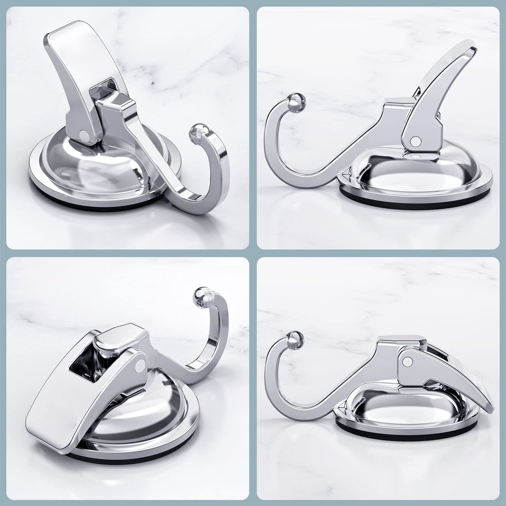 Heavy Duty Vacuum Suction Cups Hooks (4Pack) Specialized for Kitchen&Bathroom&Restroom Organization, by iRomic