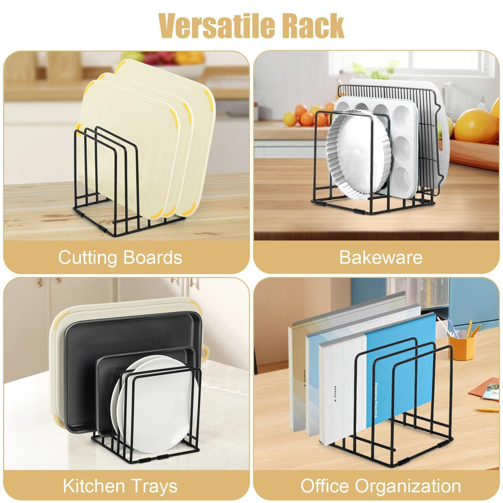 Kitchen Cabinet Cutting Board Organizer, Cookie Sheet Storage Rack,Cabinet Dividers Holder with 5 Slots for Baking Pan Tray Organizer (1 PC)
