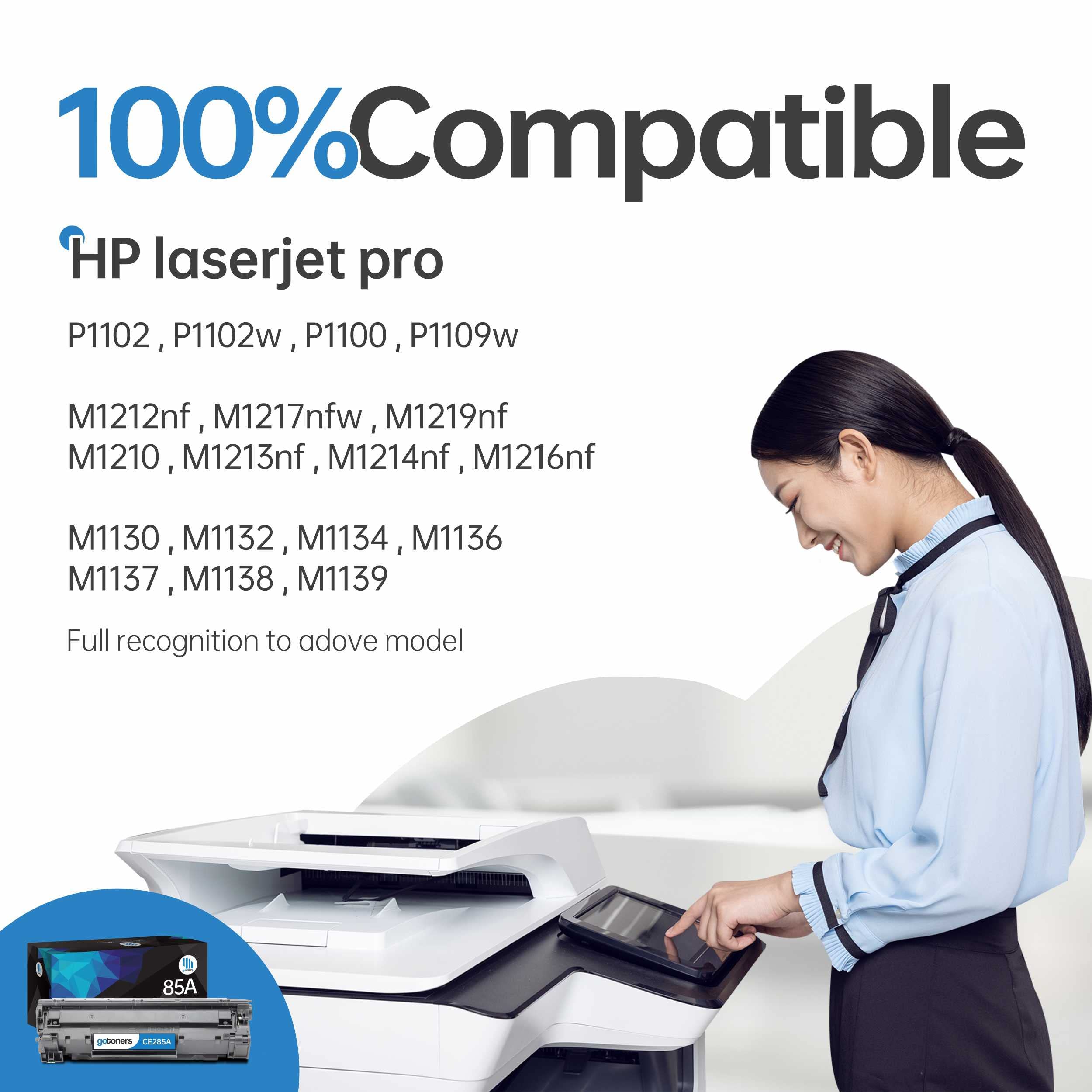 Gotoners LH435A 436A 285A Laser Toner Cartridge for HP 85A CE285A CE285CA Compatible for HP Laserjet Pro P1102w M1212nf 1102w P1102 M1217nfw M1217 P1100 P1109w Printer Ink(2 Black)