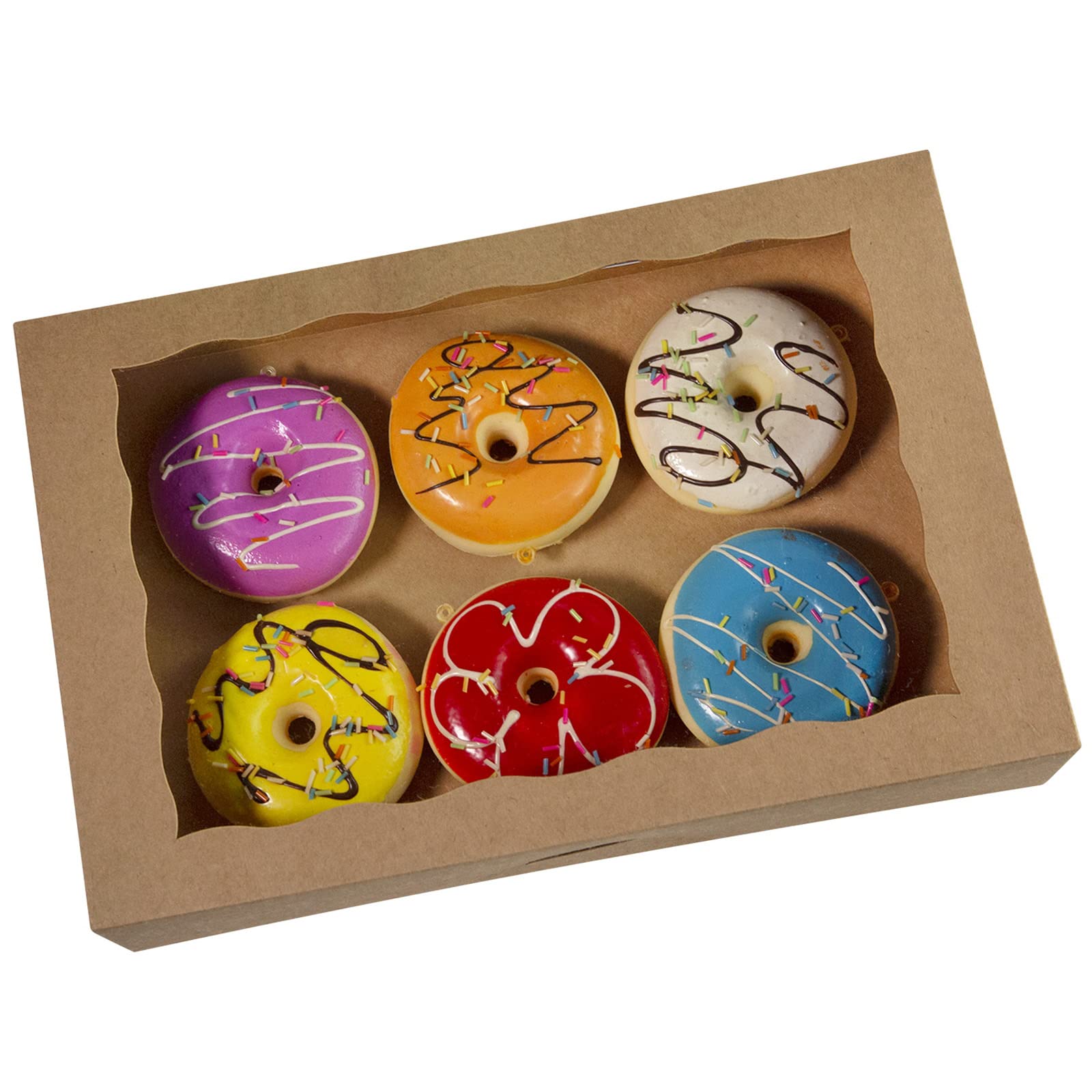 Brown Pastry Bakery Box 14x10x3inch,Large Donuts,Muffins,Cookies Boxes with PVC Window - Auto-Pop up Paper Box Nature Cardboard Take Out Container,Pack of 15 (Brown, 15)