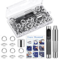 120 Sets Grommet Tool Kit 12.7mm, Cridoz Grommet Eyelets Kit with Setting Tools and Storage Box for Fabric, Tarps, Curtains
