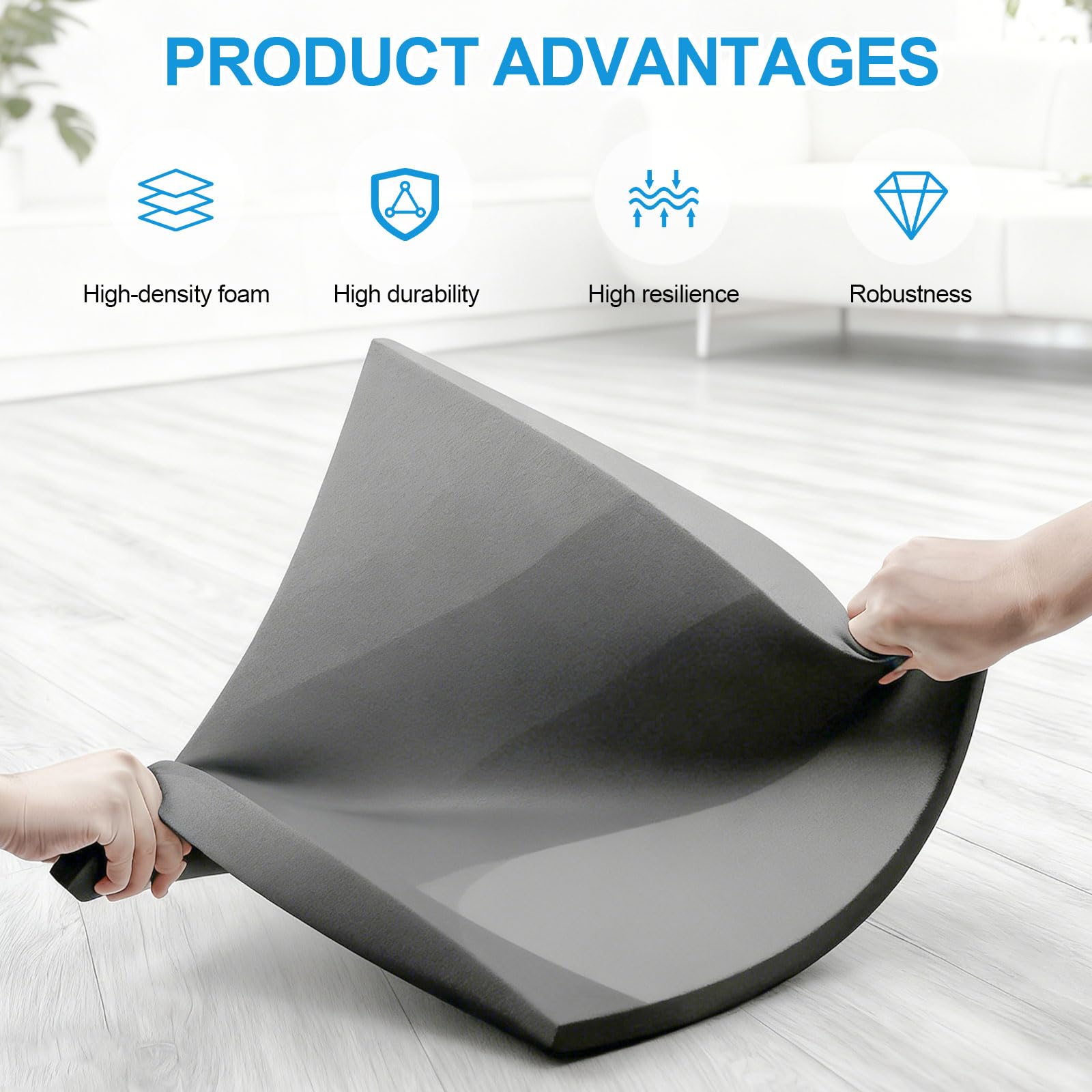 Couch Cushion Support & Sofa Cushion Support - High Density Foam Repair Pad for Sagging Couches, Curved Structure Pressure Distribution, Trimmable Design (Gray Curved-2pcs)