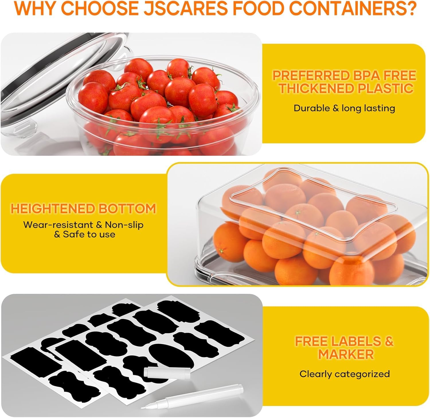 52 PCS Food Storage Containers with Lids Airtight (26 Lids & 26 Containers)-Plastic Leakproof Meal-Prep Container for Kitchen Storage Organization Microwave/Dishwasher Safe with Labels & Pen (26 pcs)