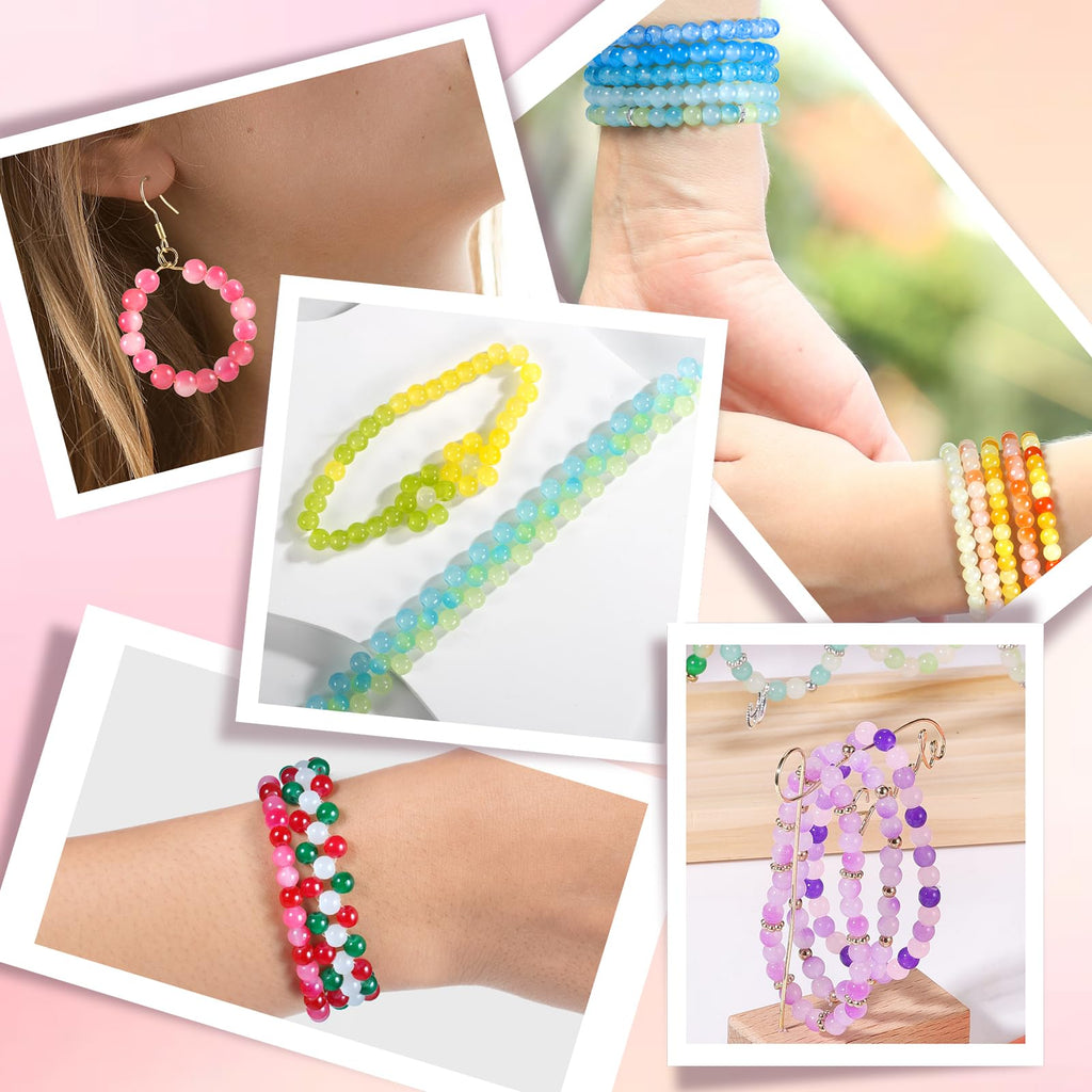 Zefy 120 Colors Glass Beads Bracelet Making Kit, 6mm 3876pcs Crystal Beads for Jewelry Making and DIY Crafts, 5 Box Round Bead for Friendship Bracelets with Spacer Beads and Charms