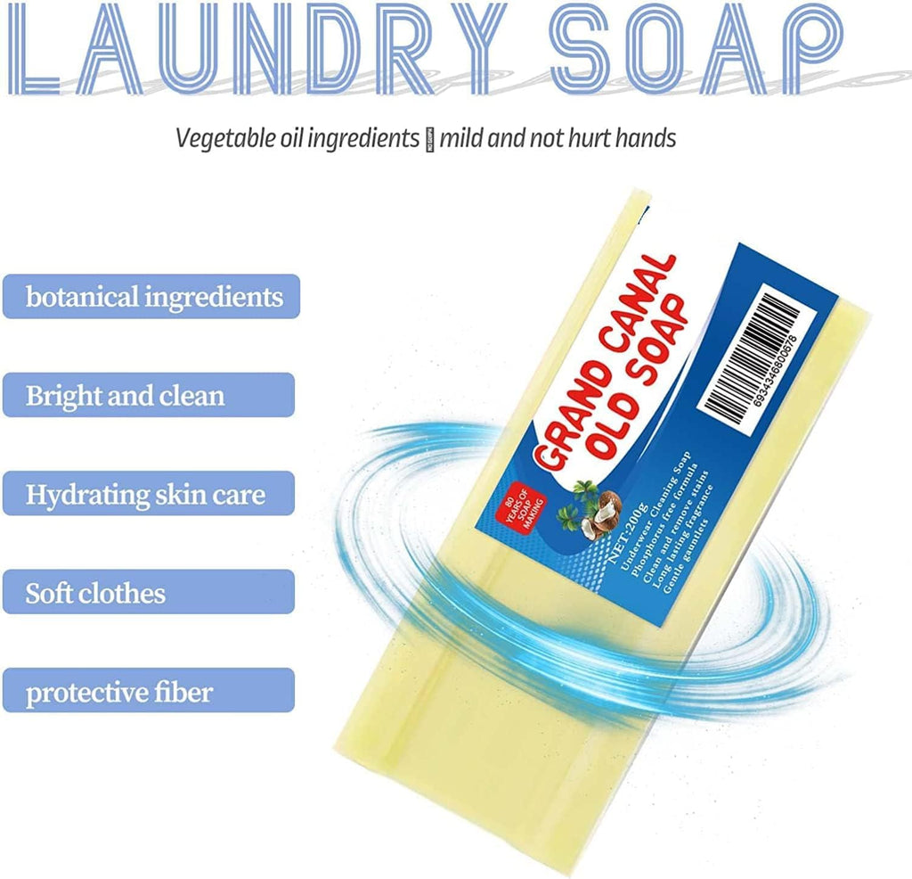 2Pcs Grand Canal Soap,Grand Canal Underwear Cleaning Soap, Laundry Stain Remover Bar, Gentle and Does Not Hurt Hands