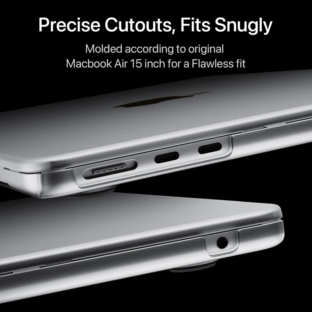 Soonjet Invisible Armor for MacBook Air 15 inch Case 2026-2023 New M5-M2 [Same as Bare Device] [Scientific Slim] Protective Hard Shell Translucent Cover for Laptop - Matte Clear