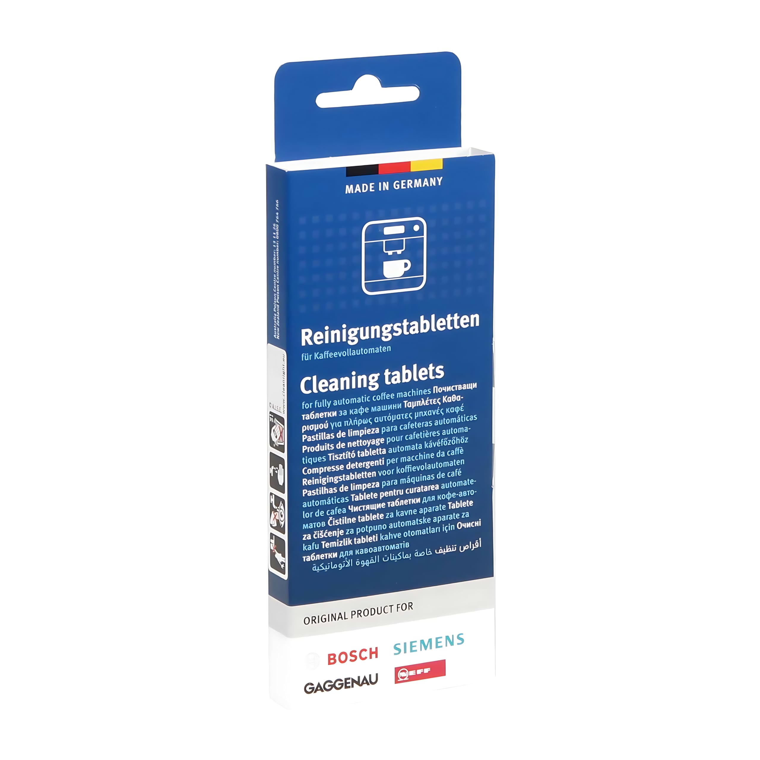 Bosch Cleaning and Maintenance Set for Fully Automatic Coffee Machines - 6 Descaling Tablets + 10 Cleaning Tablets - Removes Limescale & Coffee Residues for Optimal Performance