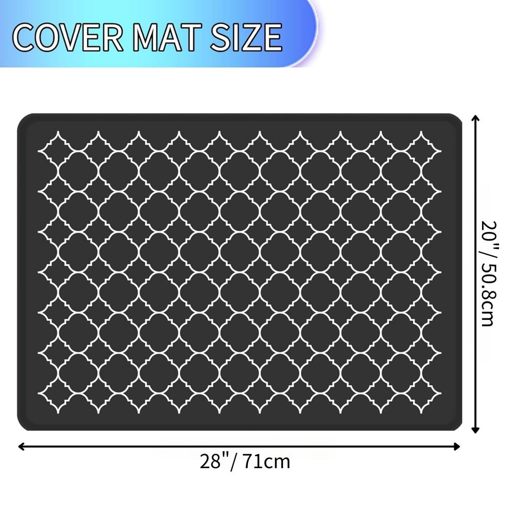 Nyoria Silicone Stove Top Mat Protector - 28" x 20" Cover for Electric Glass Top Stove Cooktop Induction Mat for Ceramic Top RV Countertop Heat-Resistant XL Dish Drying Mat