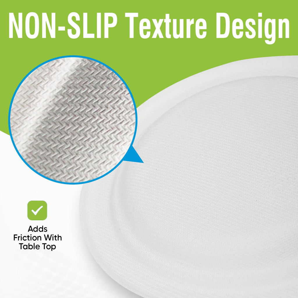 Disposable Large White Paper Plates 9 Inch - 100 Counts Heavy Duty Natural Bagasse Plates, Compostable & Oil-Proof, Microwave Safe for Family Christmas Dinner, Kids Pizza Nights & Fried Chicken Meals