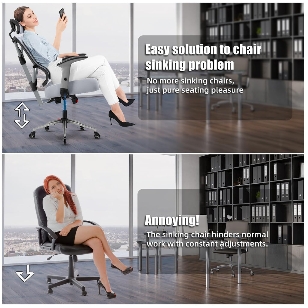 Fix Sinking Office Chair, 4 Pieces Plastic Clamps for Stop Sinking, Office Chair Cylinder Replacement, Hydraulic Cylinder Stops, No Hydraulic Lift or Tools Required, Easy to Install, Universal Fit