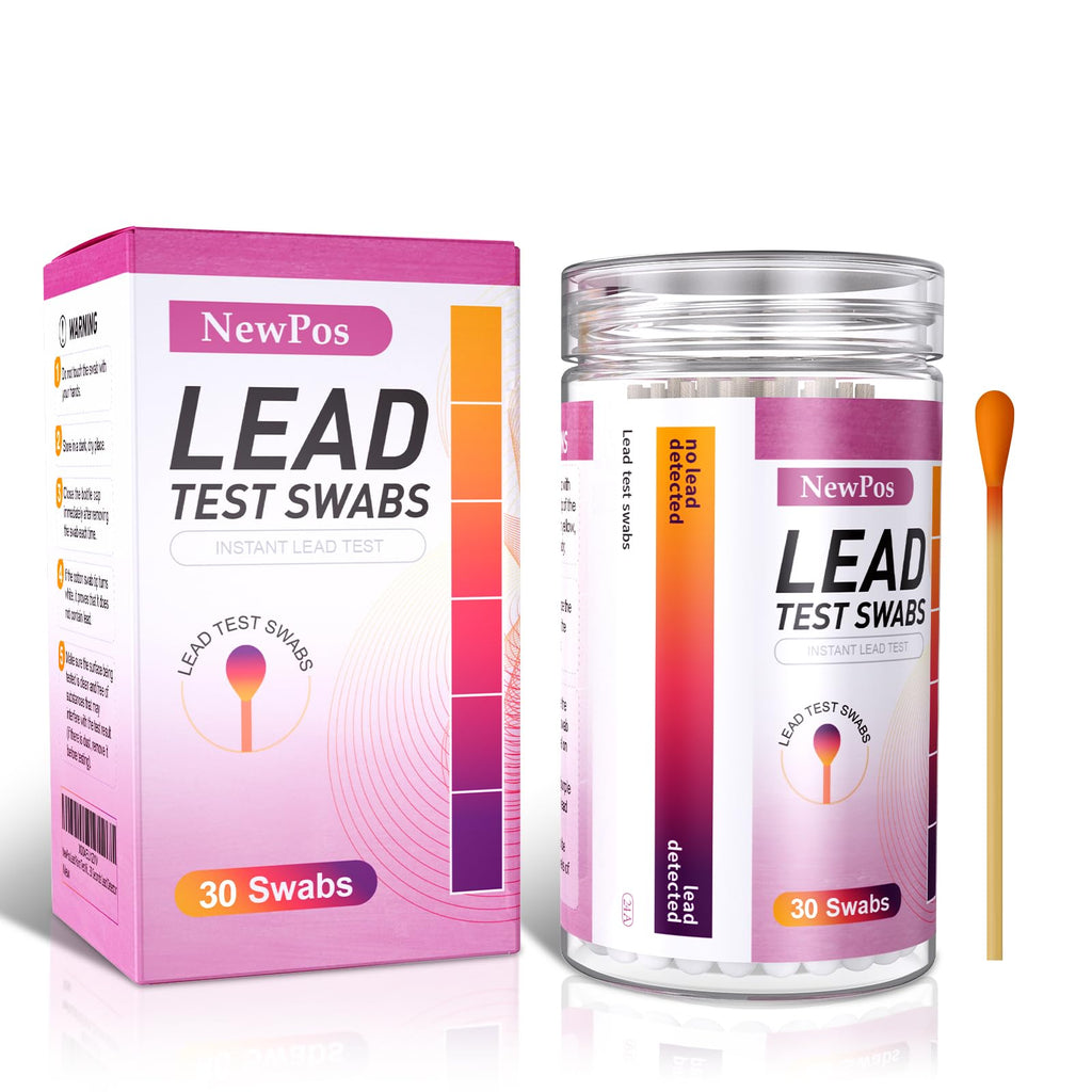 NewPos Lead Test Kit: 30 Swabs Accurately Formulated Lead Paint Test Kit Testing for Dishes Paint Cups Ceramics and All Surfaces - Results in 30 Seconds Lead Detector