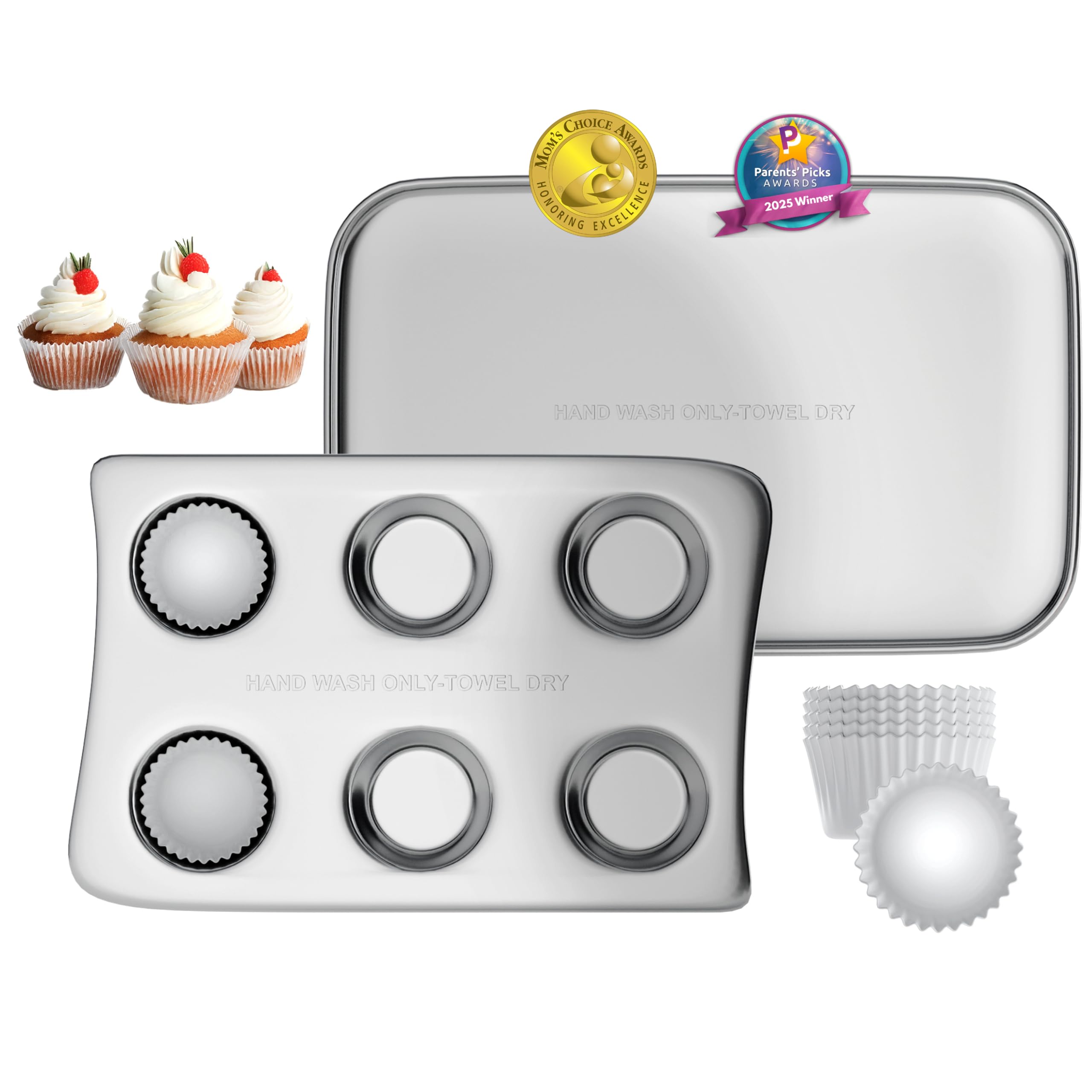Doll Buddies Kids’ Oven Pan Set for Easy Bake Ultimate Oven | Includes Cupcake, Rectangular Bake Pans & 75 Liners (15 More Than Others) | Accessories for Cooking Easy Bake Oven Mixes