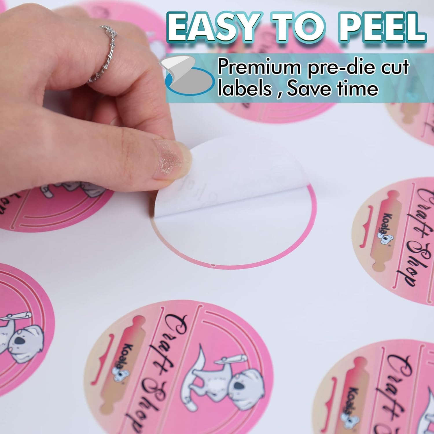 Koala Round Labels 2 Inch, Waterproof Printable Circle Labels for Inkjet and Laser Printer, Matte White, 600 Round Sticker Labels for Brand Logo Stickers, Bottle, Jar Labels