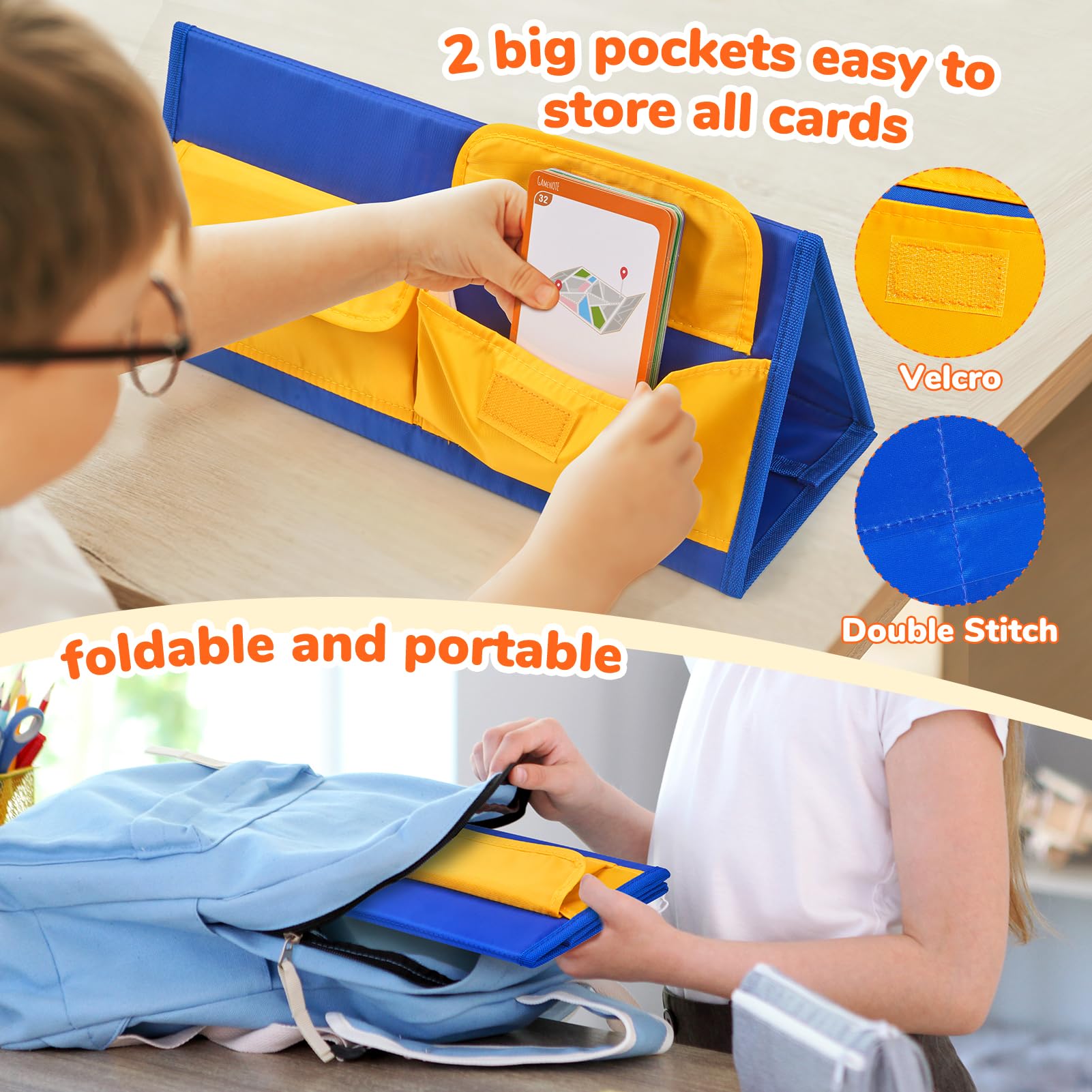 Gamenote Word Building Desktop Pocket Chart Tent Cards Kit - CVC Words Phonics Games Blending Board for Kindergarten Reading and Spelling