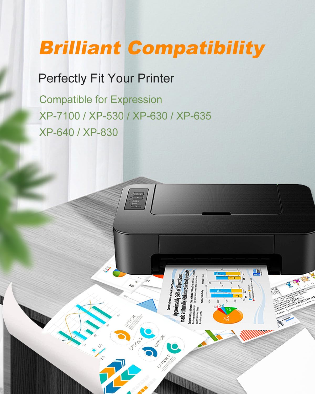 5 Pack 410XL Ink Cartridges Combo Pack Replacement Remanufactured for Epson 410 Ink Cartridges Claria Ink T410 Works with Expression Home XP-830 XP-7100 XP-640 XP-530 XP-630 MI635 Inkjet Printer