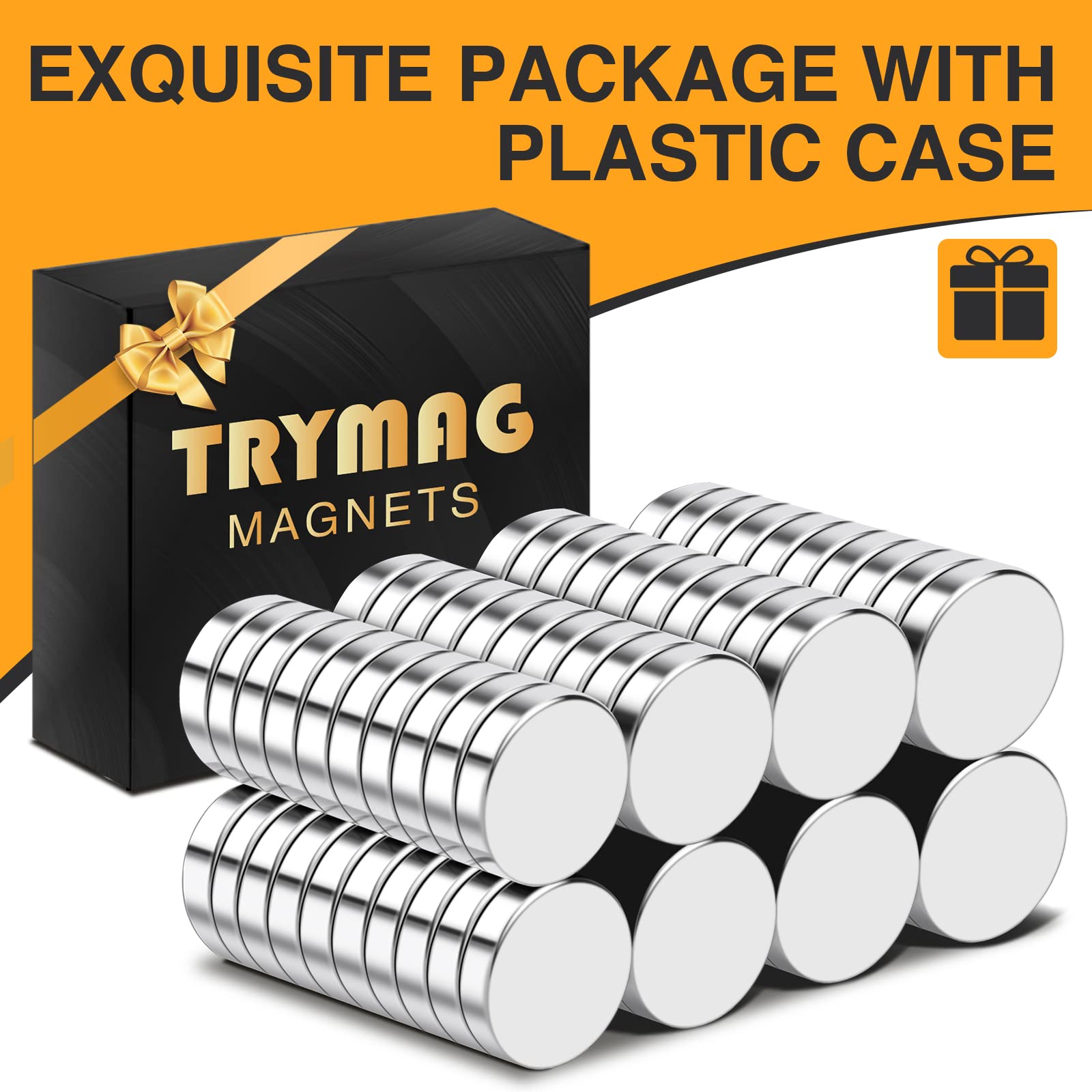 TRYMAG 80Pcs Magnets Disc, 12 x 3mm Small Round Rare Earth Fridge Magnets for Crafts Dry Erase Board, Refrigerator Magnet for Dry Erase Board Whiteboard DIY Scientific Models