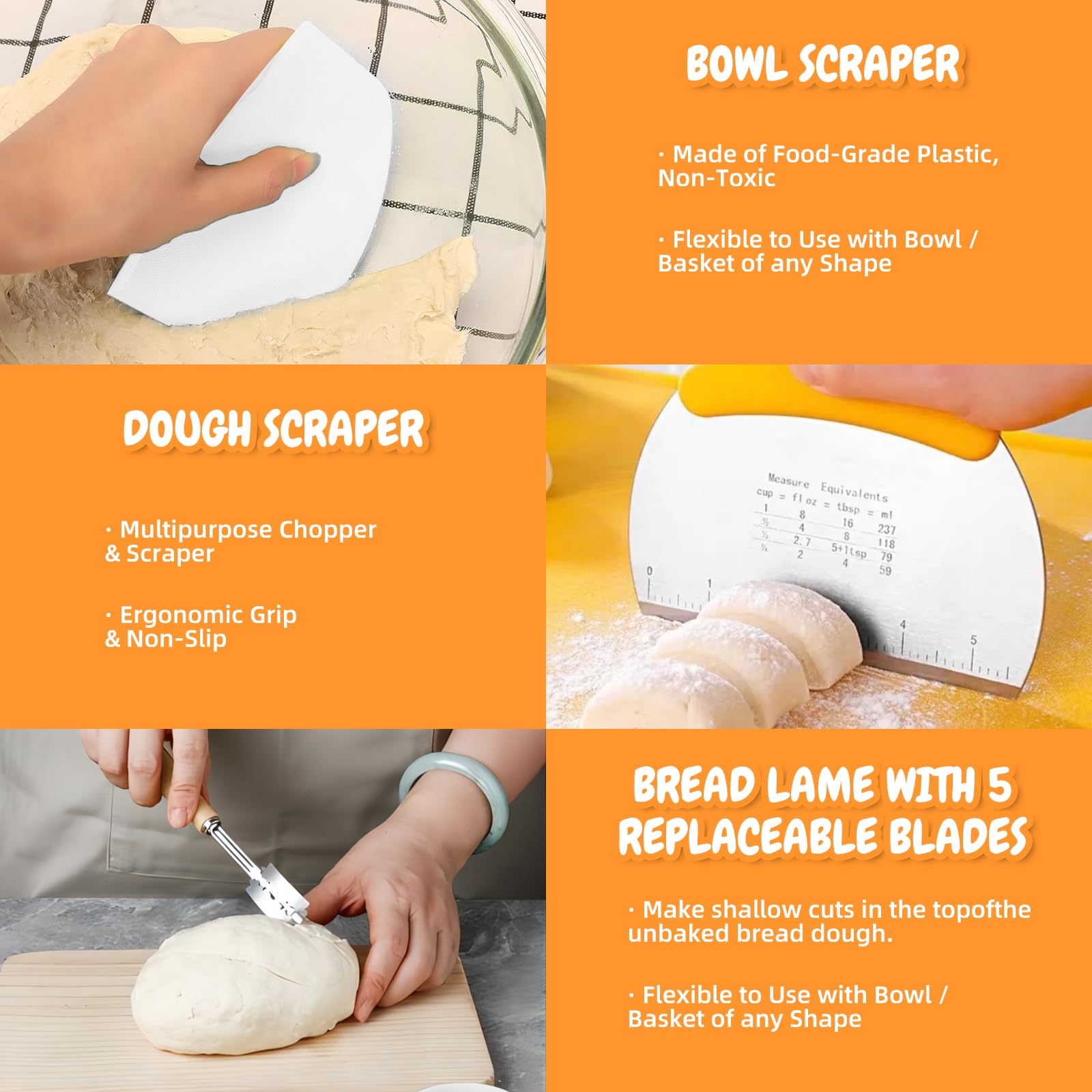 Complete Sourdough Bread Starter Kit with 35OZ Jar, All-in-One Sourdough Starter Kit, 2 Silicone Proofing Baskets, Non-Stick Baking Mat & 15-Piece Baking Tools Set - Includes Dough Scraper, Lid & More