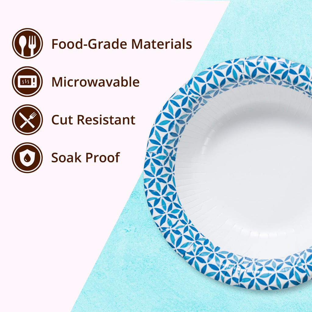 Paper Bowls, 591 ml, 150-Count, Microwave-Safe, Soak-Proof, Disposable Bowls with Infinity Petal Design, Great for Soup, Salad, Snacks, and Meals