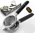 Oillase Stainless Steel Lemon Squeezer - Metal Citrus Juicer - Lime Lemon and Fruit Juicer with Silicone Handles - Large Manual Citrus Press Juicer - Hand Held Squeezer - Ergonomic Design with Solid