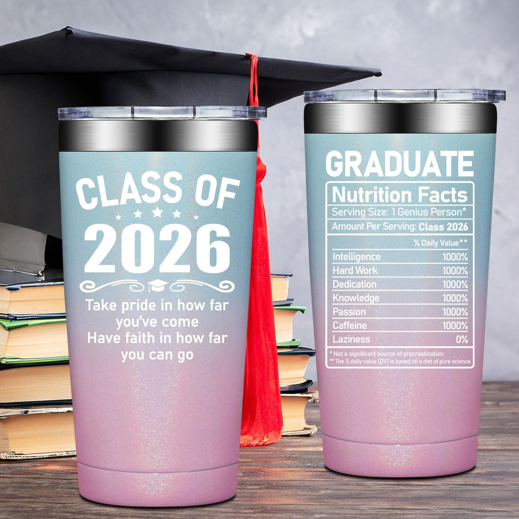 Fufandi Graduation Gifts - Class of 2026 Graduation Gift - College High School Graduations Gifts for Her - Congratulations Gift for Women - Tumbler Cup 20oz