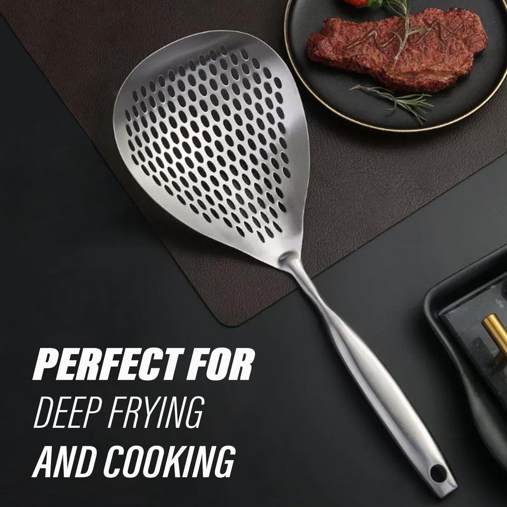 KAYCROWN Skimmer Slotted Spoon, 304 Stainless Steel Skimmer Ladle Skimmer Spoon Spider Strainer for Cooking and Frying, Pasta Strainer Spoon Frying Spoon Kitchen Cooking Colander Spoon