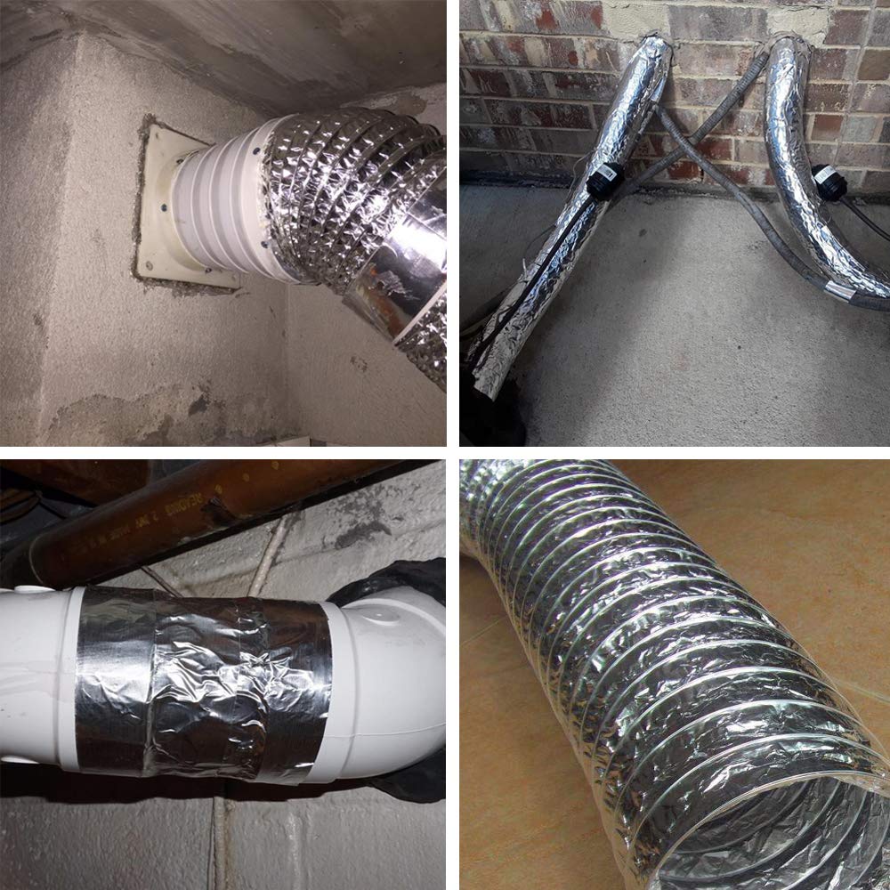 LLPT Aluminum Foil Tape 2 Inches x 108 Feet 5.9 Mil Extra Thick Strong Adhesive HVAC Sealing Hot Cold Air Duct Tape for Pipe Metal Repair (AF208)