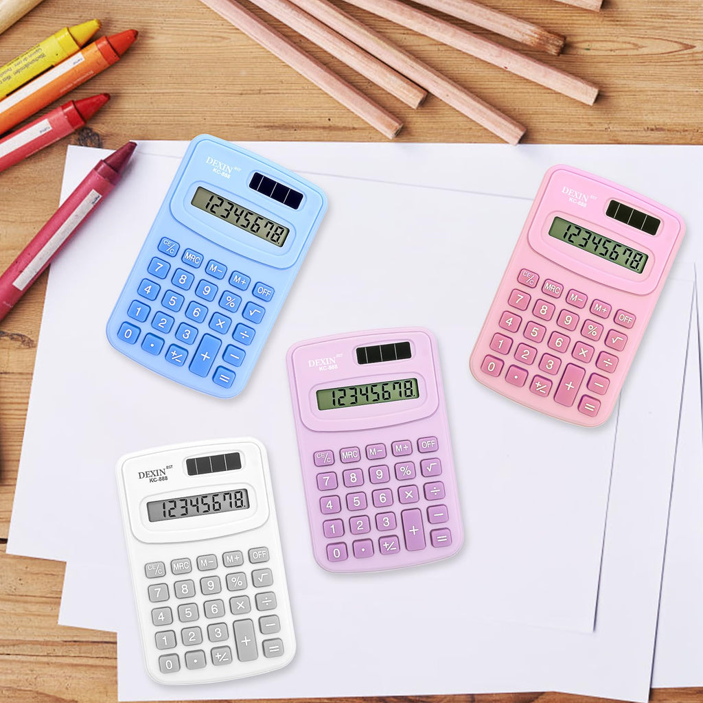 24 Pcs Pocket Calculator Bulk Small Basic Calculator 4 Function Calculators Battery Powered Calculator 8 Digit Display Calculator Pocket Size for Students School Home Office
