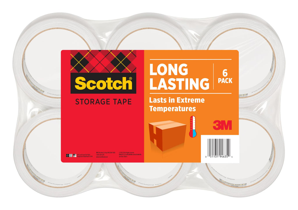 Scotch Long Lasting Storage Packaging Tape, 1.88 Inches x 54.6 Yards, 6 Rolls (3650-6)
